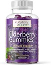 Elderberry Rainha Orgânica Elderberry Gummies 60 ct - gomas de apoio imune com vitamina C & Zinc - Elderberry Vitamina Gummies para adultos e crianças