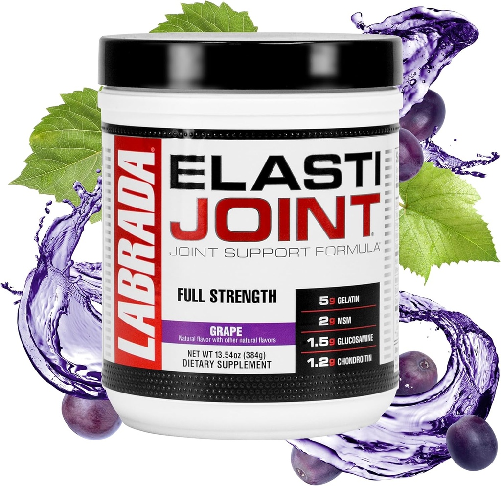 Labrada Nutrition Elastijoint, Grape - Glucosamine Joint Supplement Supplement Powder for Men & Women, Joint Relief & Bone Health Supplement with MSM, Glucosamine Chondroitin MSM - Gluten- Free