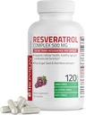 Bronson Resveratrol 500 Complex 표준화 된 Trans-Resveratrol + 포도 씨앗 & 레드 와인 추출, 120 캡슐