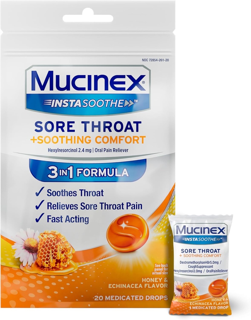 InstaSoothe Drops Manuka Honey ve Echinacea Sore Throat Day 20 Kont