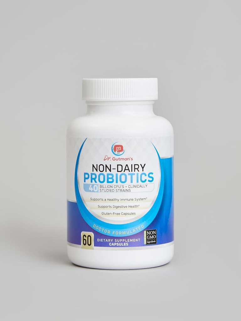 Dr. Gutman's® Probiotici Non-Dairy Migliore per le donne e gli uomini, Non-OGM, Probiotici All-Natural con 40 miliardi di CFU Digestive Health and Immune System Support, 60 Gluten-Free, Veggie Capsule