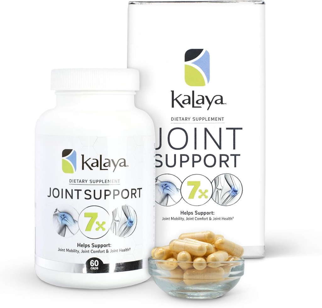 Kalaya 7X Joint Supplement - Designed by Medical Professionals - for Joints, Bone Health, and Muscle Supplement - with Turmeric, Collagen, and Witamina C - 60 ct