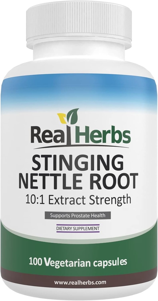 Real Herbs Stinging Nettle Root Extract 7500mg (750mg от 10:1 Extract)  год. вегетариански Friendly, Non-GMO, Gluten-Free  год.