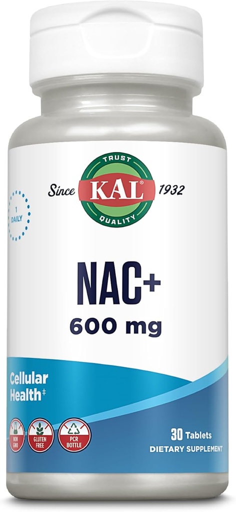 Kal 600 Mg N-Acetyl Cysteine Plus tetes, 30 comte