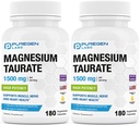 Puregen Labs Magnesium Turate 1500 מ"ג עבור המשרתת (High Potency) Total 360 Veggie Caps, Chelated for Superior Absorption, non-GMO, noten and Milk | Made in USA