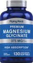 Pping Rock Magnesium Glycinate 375 мг 130 графа Преміум & Висока Absorption Quick Release Softgels Non-GMO & Gluten Безкоштовна формула