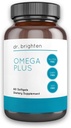Dr. Brighten Omega Plus 1600 mg EPA/DHA Non-GMO Fish Oil Supplement voor hart, hersenen en immuunsysteem 60 Softgels