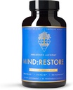 MIND:RESTORE Premium Nighttime Nootropic Supplement | Brain Nutrition for Memory and Sleep | 9 Premium Osagaiak | L Theanine Lions Mane Choline Magnesium L Threonate bitamina B6 Bacopa Monnieri