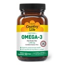 Country Life Omega-3 Fish Oil Supplement, 10000mg,180mg EPA & 120mg DHA, Fish Oil Concentrate, Burpless, 50 Softgels, Certified Gluten Free