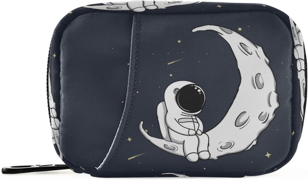 Cute Astronaut 7 Day Pill Case Travel Organizators Bag ar zipper Portable Weekly Case Compact Izmērs Vitamīnu Papildinājuma Turētājs