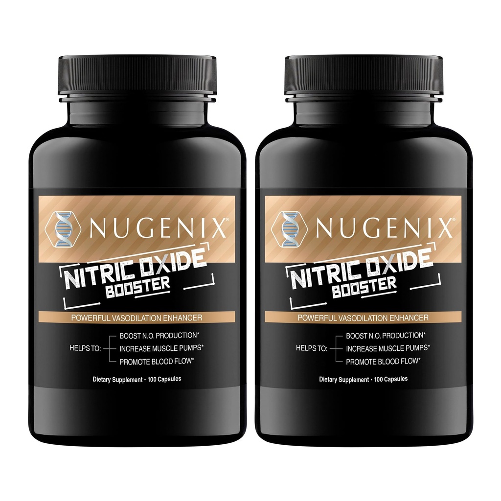 Nugenix Nitric Oxide Booster Supplement - Nitric Oxide Flow, L-Arginine, L-Citrulline, Pine Bark Extract - Vasodilator - 200 Count