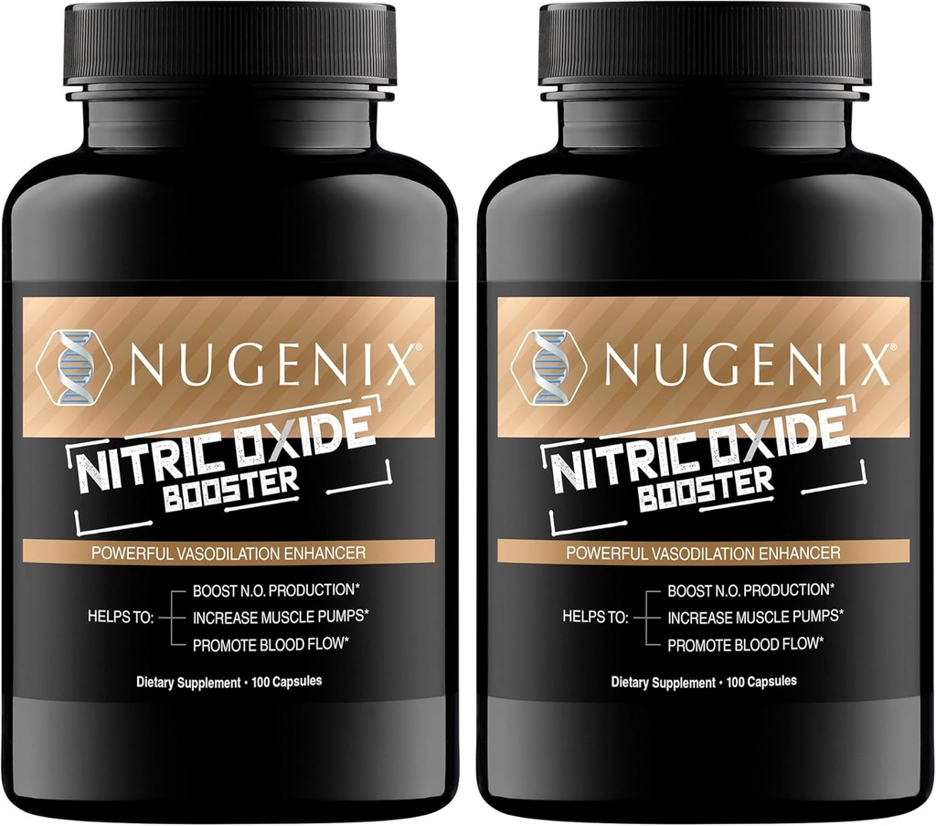 Nugenix Nutric Oxide Booster Supplement - Nutric Oxide Flow, L- Arginine, L- Citrullin, Pine Bark Extract - Vasodilator - 200 Count