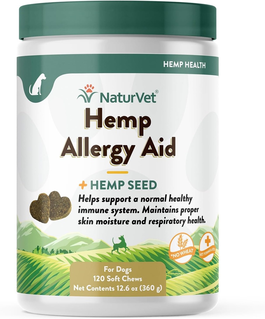 NaturVet Hemp Alüminologiyalar üçün əlavə, Hemp Seed, Antioksid, Omegas, Dha & Epa, Sağlam Skin & Respiratory Health, 120 Count