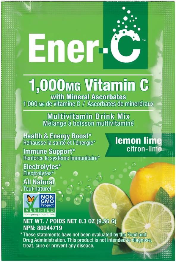 Ener-C Multivitamin İçki Mix - Su üçün Vitamin Packets, Electrolytes Toz Packets, Vitamin İçki Mix, Çatdırma maye Mix, Yetişkin üçün Immune Booster, Sağlam Enerji - Limon Lime, 30 Count