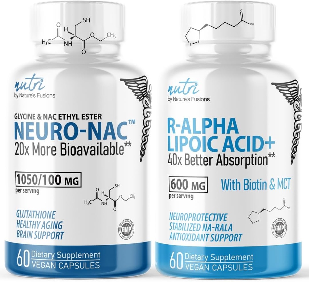 Fusions Alam Neuro Nac (NAC Ethyl Ester) & R Alpha Lipoic Acid 600mg (60ct)