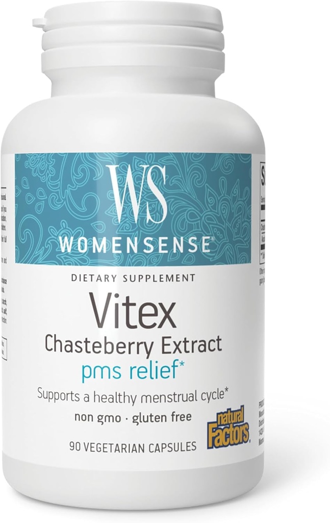 WomenSense by Natural Factors, Vitex Chasteberry Extract, Helling Sjeptoms of PMS and Menopause, 90 kapsul (90 porsi)