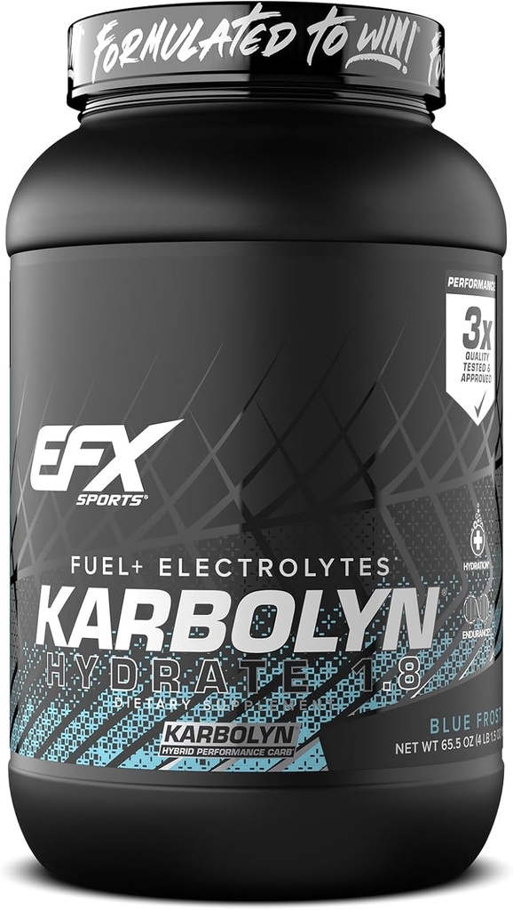 EFX Sports Karbolyn Hydrate 124; Carbohydrate Powder + Electrolytes Ț124; Sugar Free Sports Drink Mix 124; Fuel & Hydration
