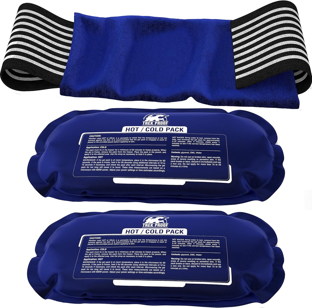 Ice Packs for Injuries Reusable (3-Piece Set) - Гарячі та холодні Ice Pack Терапія Гель обгортання підтримки - Підтримка відновлення, Joint та болю в м'язах - коліна, спини та більше (3 шт. набір - класичний)