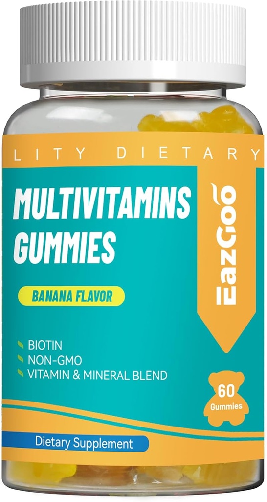 Multivitamin Gummies For Kvinner & Menn, Daglig voksen Multi Vitaminer Gummy, ernæringsstøtte Vegan - 60 greve
