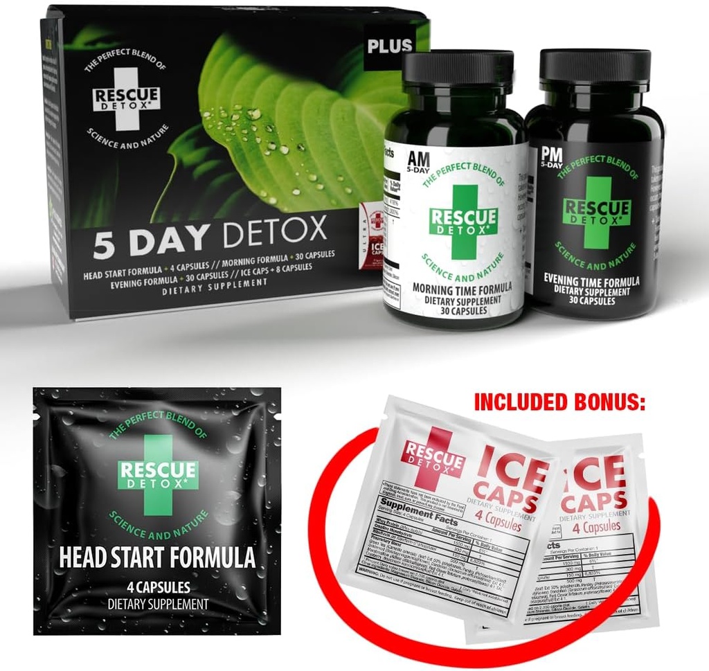 Rescue Detox 5 dagen Detox +Plus Kit - 72ct Capsules 