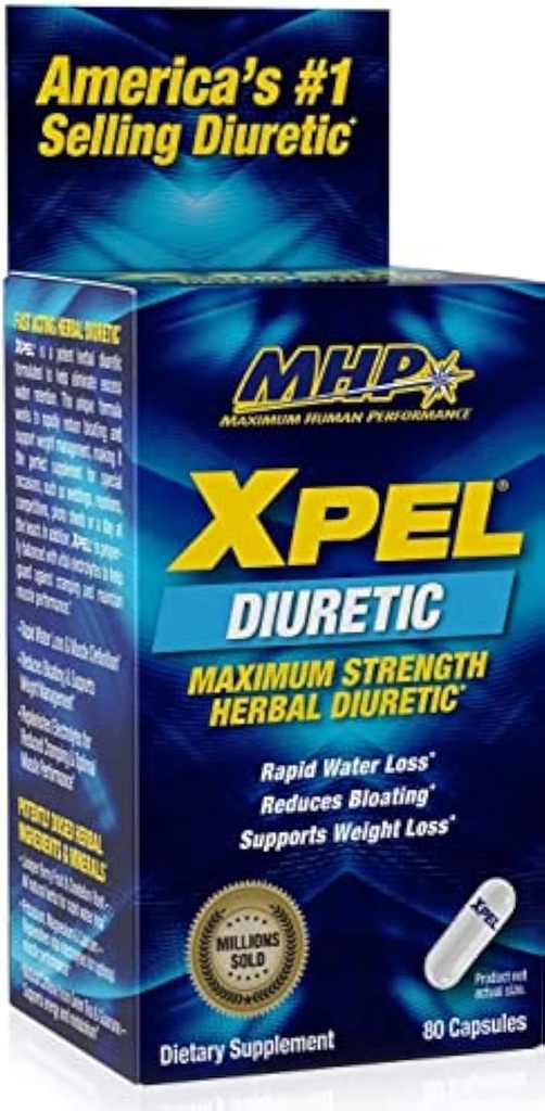 תוסף MHP Xpel Dietary - כוח מקסימלי Diuretic, 80 קפסולות