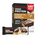 MUSASHI proteina-barra, 45g Protein, 2g azukre guztira, Peanut Butter & Milk Chocolate Coated, Post Workout eta Protein Snack On The Go, 12 Pack of 3.2oz (90g) Bars