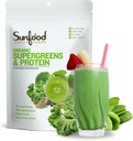 Päikesetoit Orgaaniline Supergreens & Valk - Rohelised Superfood Pulber, Orgaaniline Valk Pulber, Taimne Vegan Valk, Super Rohelised Soolestiku Tervis w / Chlorella & Spirulina, 23 g Protein Per Serving - 8 oz