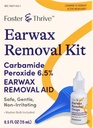Foster & Thrive Earwax Removal Kit, Softens & Loosens Excess Earwax, Safe, Gentle and Non-Irritating, Carbamide Peroxide 6,5%, включает в себя Drops and Ear Syringe Bulb, 0,5 Oz