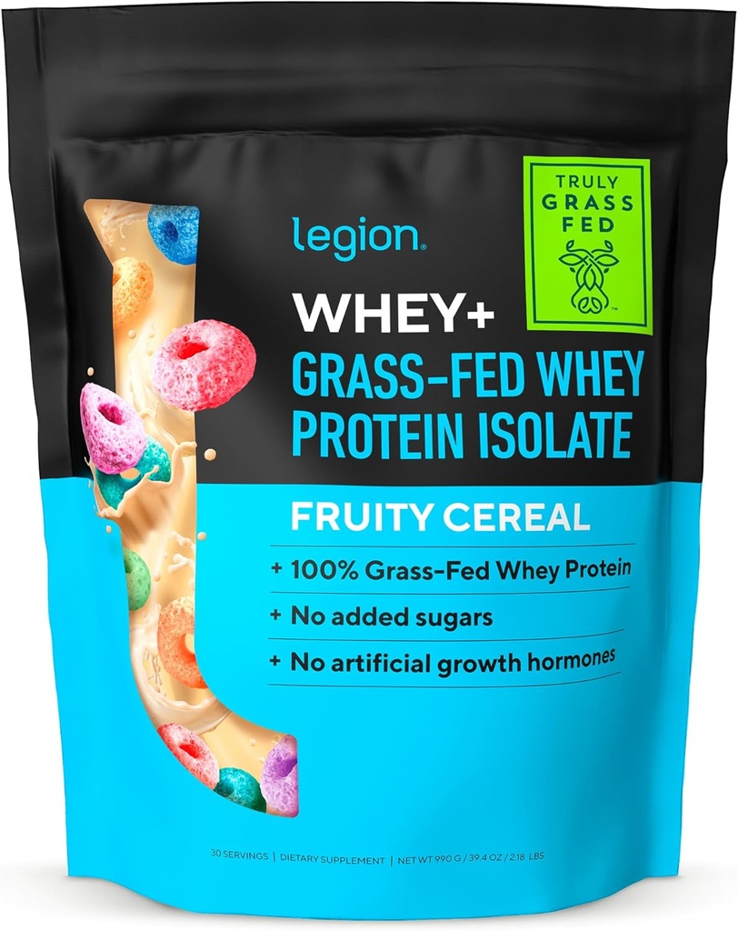 LEGION Whiy + Protein Whey Isolate from Grass Fed Cows - Whoy Protein Isolate Powder Low Calorie, Non-GMO, Sugar Free, Laktosa dan Gluten Free, All Natural Protein Powder for Men & Women, (30 Pelayan)