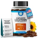 Organic Sunflower Lecithin 1200mg – Soy-Free Lecithin Supplement for Brain, Heart, Nerve & Liver Support, Cognitive Health, Non-GMO – 100 Softgels (Made in USA)