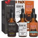 3 Pack Beard Oil for Men, Conditioning and Moisturing for Better Beard growth - Hediye Set (Fengin Green Tea/Glamour hareket/Azure)