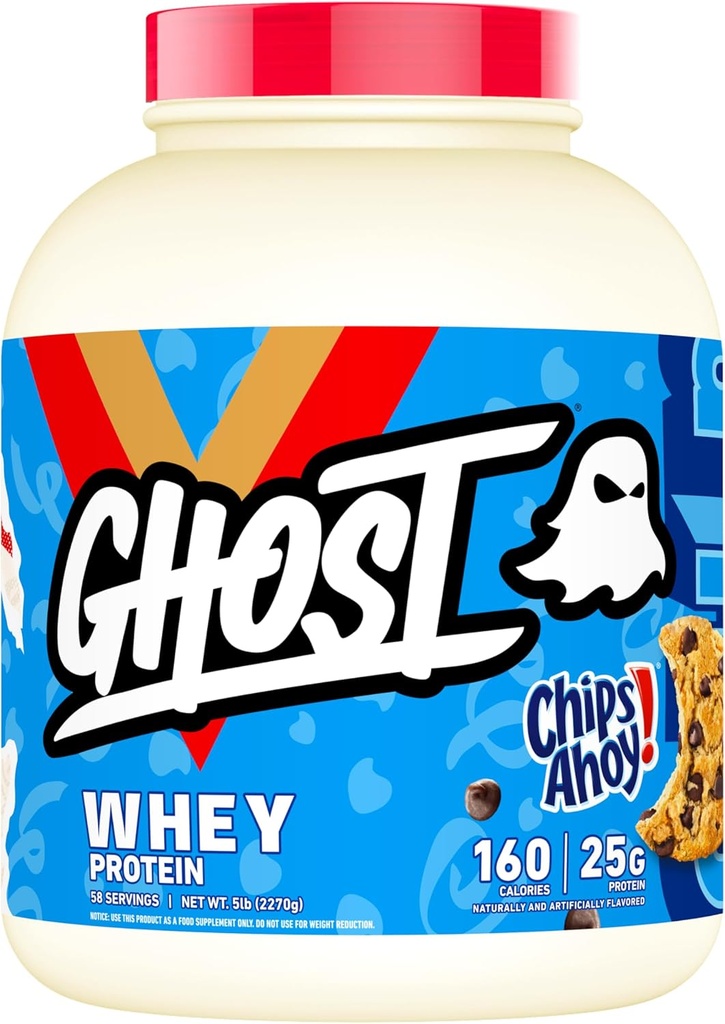 Proteína de soro de GHOST, Chips Ahoy! 5LB, 25G de Proteína - Cookie de Chip de Chocolate Flavored Isolate, Concentrate & Hydrolyzed Whey Protein Blend
