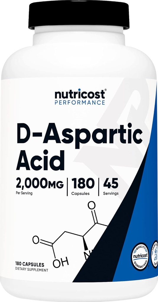 Nutricost D-Astatic acid (DAA) Capsults 2000mg Proving (8080 Capsoles) - Not-GMO Supplement