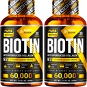 PURE RESEARCH Biotin & Collagen 60,000mcg Saç artıq maye Drops, Supports: Gənc Nails, Glowing Skin, Sağlam Saç Uşaq, Kapsüllər və Pills (4Fl Oz)