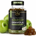 Soursop Leaves & Soursop Fruit Gummies - Sugar Free Soursop Graviola Gimmies - 3000mg Max Strenght Soursop Extract - Graviola Supplement - Soursop Fruit and Leaf - 60ct - Non-GMO – Vegan Friendly