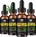 (4 Pack) Økologisk hampeolje - 100% naturlig hampeoljeekstrakt, avslapping, immunstøtte, rik på Omega 3, 6, 9 fettsyrer, vegan - 30ml