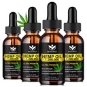 WOGORGT - Hemp Oil Drops, 100% Natural Hemp Oil Extract, 1 Fl Oz (4 Pack) | Hemp Oil Drops, Focus Calm, Relaxation, Mood, Rich in Omega 3, 6, 9 Fatty Acids, Sugar Free, Vegan