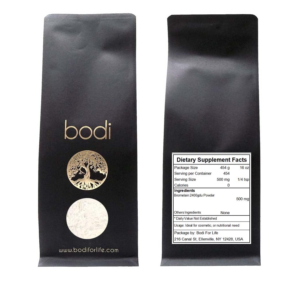 bodi : Bromelain Powder 2400gdu Extract | 2oz to 5lb | 100% Pure Natural Hand Crafted (16 oz)