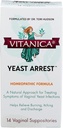 Vitanica Yeast Arrest, Homeopathic Vaginal Suppositories, for Yeast Infection Symptoms, Relieves Burning, Itching " Discharge, with Boric Acid, Tea Tree Oil " Probiotics, Vegan (Yeast Arrest, 14)