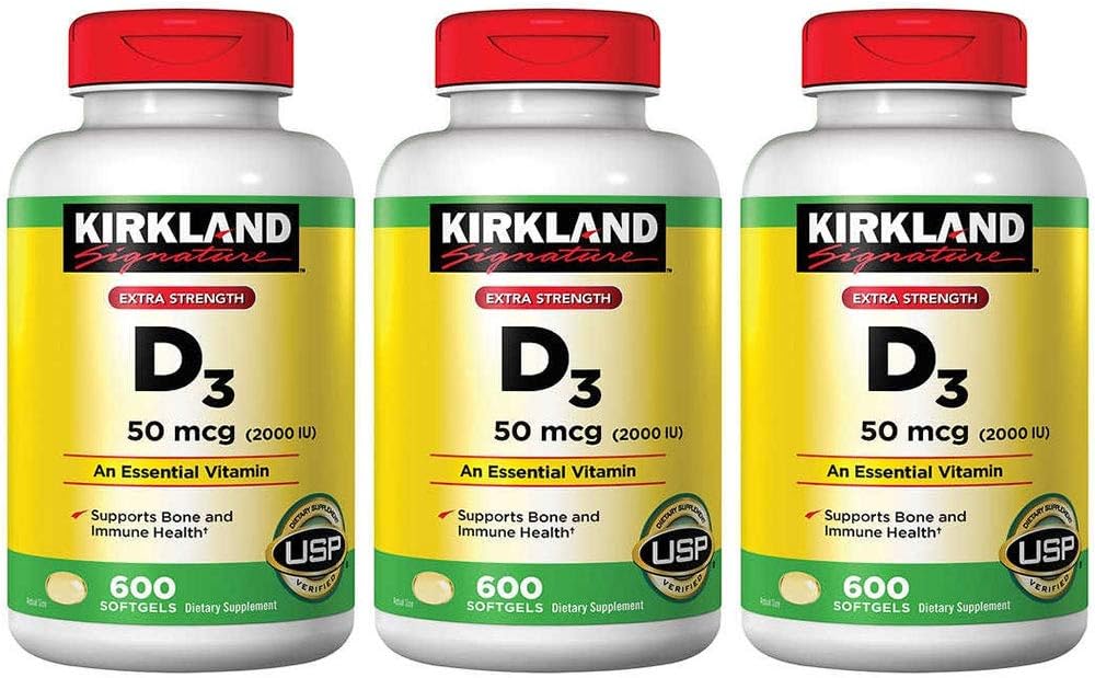 Kirkland assinatura máxima de força Vitamina D3 2000 I.U. , pacote de 3