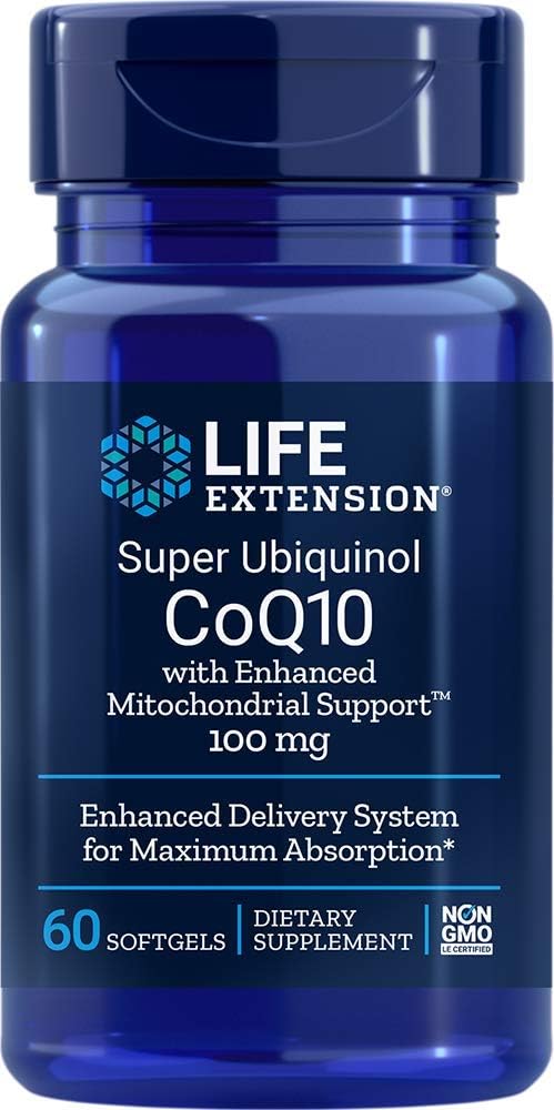 Super Ubiquinol CoQ10 avec support Mitochondrial amélioré 100mg 60 Softgels (paquet de 2)