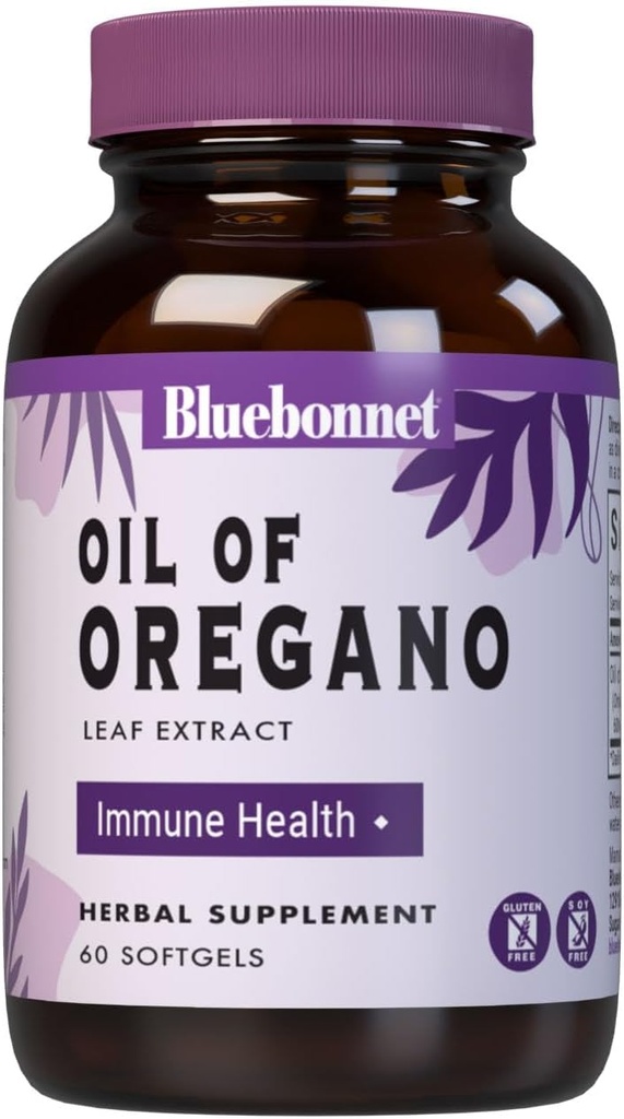 Blåbonnet ernæringsolje av Oregano Leaf Extract, 60 greve
