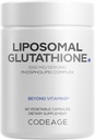 Codeage Liposomal Glutathione 1000 mg Supplement, High- Potency Reduced L- Glutathione - Liposomální dodávka - Fosfolipidy - Non- GMO, Gluten- Free - 60 Kapsle