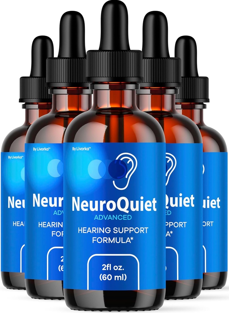 (5 Pack) NeuroQuiet Drops - Rəsmi NeuroQuiet Daily İştirakçılıq Support All Natural Clean Liquid Dəstək Dəniz üçün Advanced Formula, Auditory Clarity & Inner Ear Balance Reviews, 5 Aylıqlar üçün 5 Şişeler