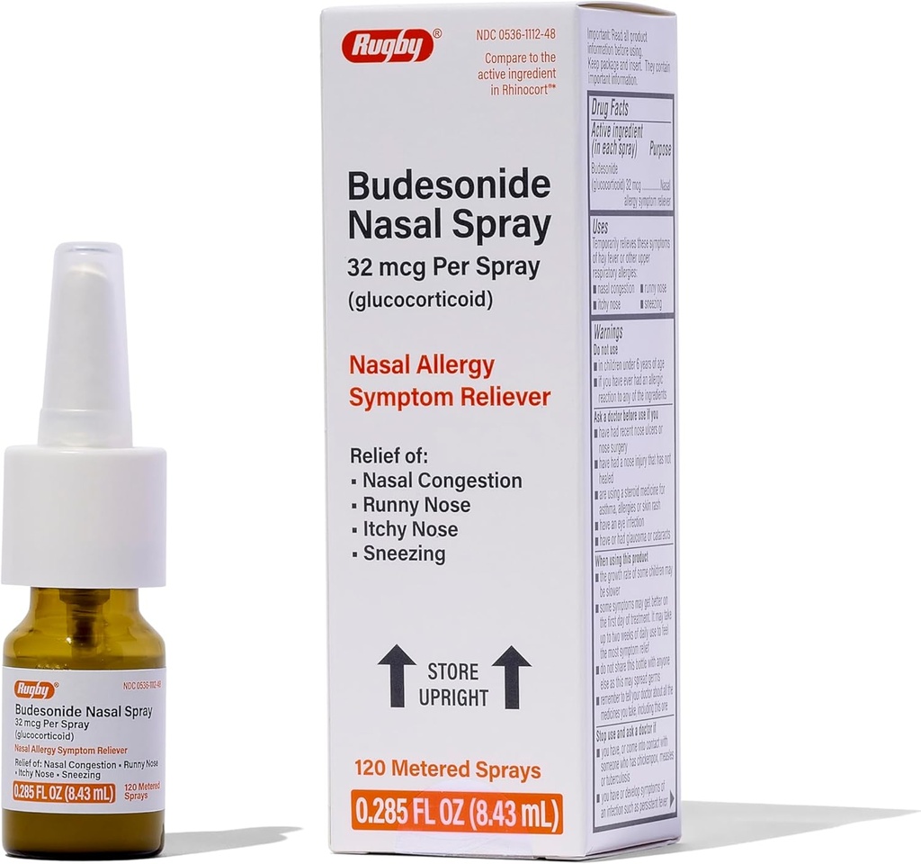 Rugby Budesonide Orrspray - Allergia és orrdugulás - Alkoholmentes - 0,285 Fl. Oz.