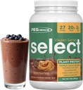 PEScience Velg Vegansk Protein pulver, Plant Basert Protein pulver, Amazing Smak, Smooth Texture, Era og Brown Rice Blend, Dairy Free, Laktose gratis, Glutenfri - Sjokolade Peanut Butter, 27 Services
