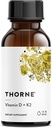 THORNE - Vitamin D + K2 Liquid with a Metered Dispenser - Vitamins D3 ' K2 to Support Healthy Bones ' Muscles* - 1 Fl Oz (30 ml) - 600 Servings