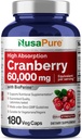 NusaPure Cranberry 60 000 mg 180 Veg Caps (Bioperine, Non-GMO, Vegan)