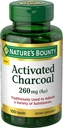 Nature 's Bounty Activated Charcolis 260 mg, 100 kapsulių, dietos priedas sveikam gyvenimo būdui