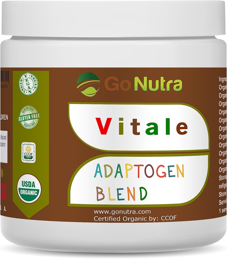 Go Nutra Adaptogen Blend Organic Superfood Smoothie на прах Адаптоген Доплащане с Maca, Ashwagandha, Rhodiola, Ginseng, гъби и повече  по суперхрани Blend Adaptogens Smoothie Booster Powder 8oz